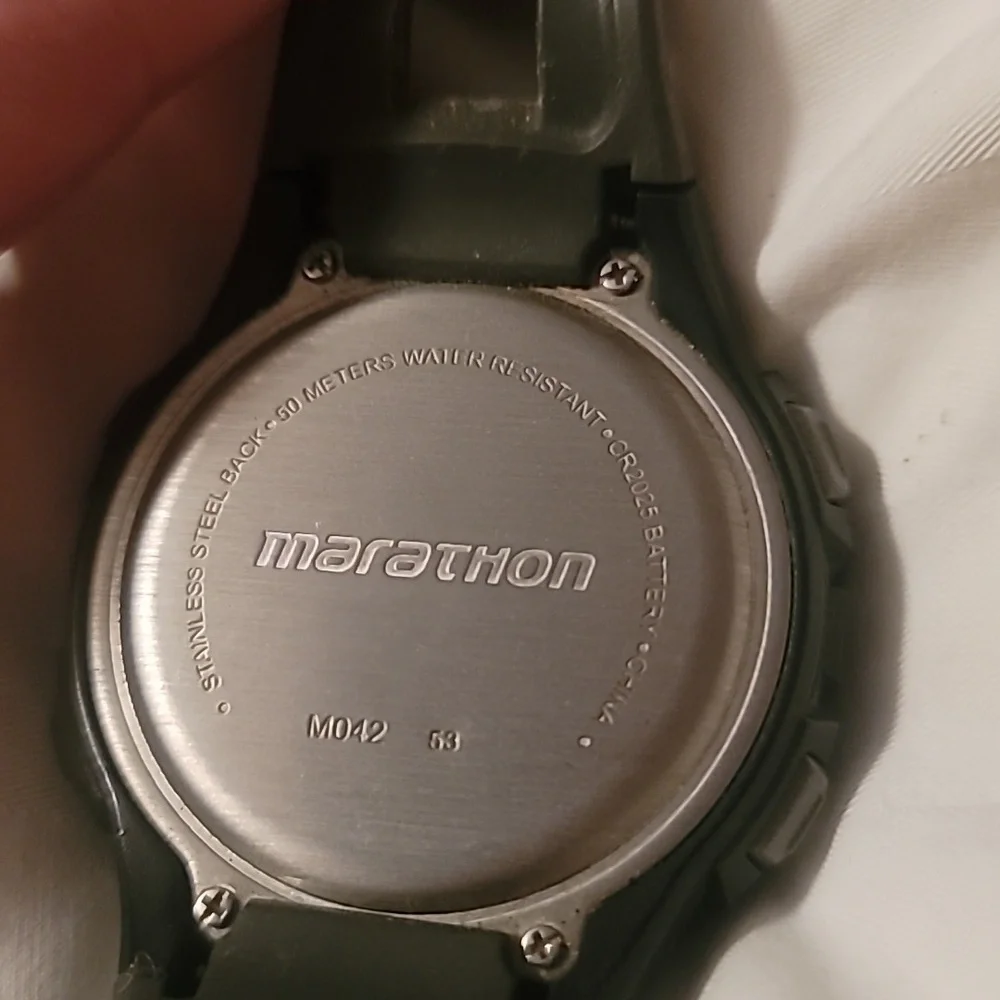 Timex T5K802 Marathon Black Resin Case with Black Rubber‎ Band Men's Wristwatch
